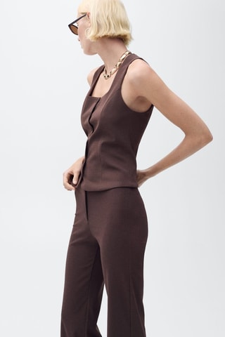 Pantalon droit costume - Chocolat