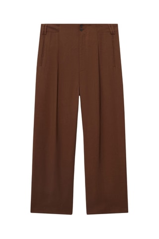 Pantalon droit pinces - Marron