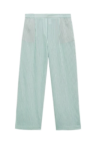 Pantalon fluide à rayures - Vert clair
