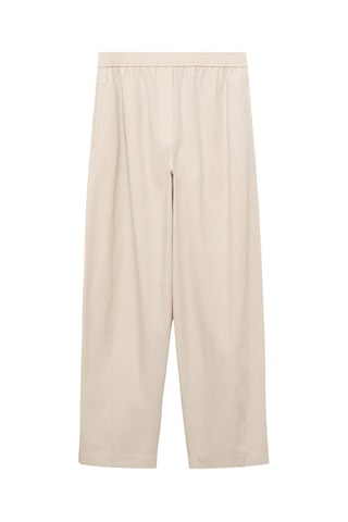 Pantalon paperbag en coton - Écru