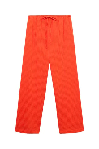 Pantalon droit effet froissé - Orange