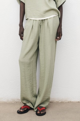 Pantalon droit texturé - Vert