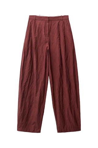 Pantalon costume wideleg effet froissé - Lie-de-vin