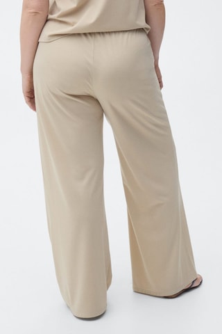Pantalon wideleg taille élastique - Beige