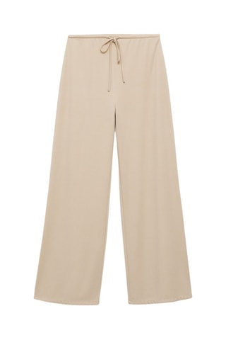 Pantalon wideleg taille élastique - Beige