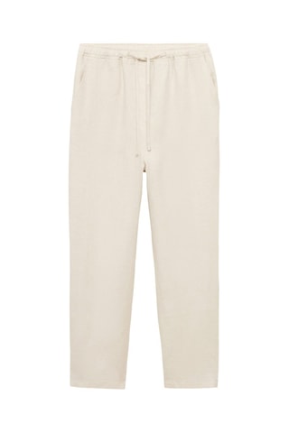 Pantalon lin cordon - Gris