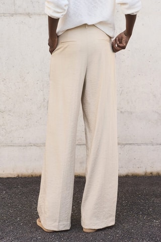 Pantalon wideleg pinces - Gris clair