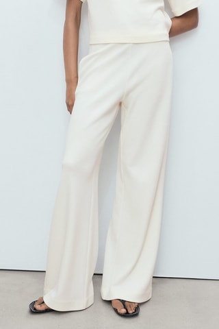 Pantalon droit coton - Écru