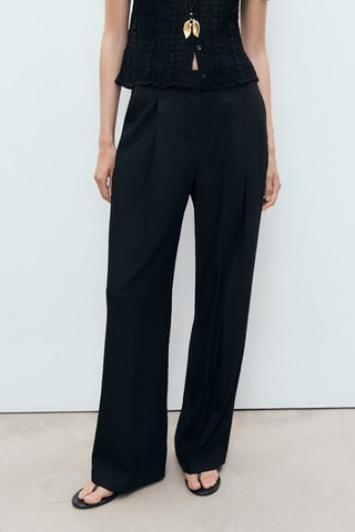 Pantalon wideleg pinces - Noir