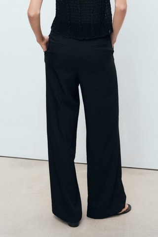 Pantalon wideleg pinces - Noir