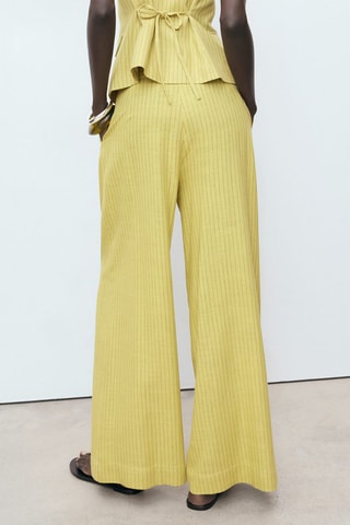 Pantalon costume droit rayures - Jaune