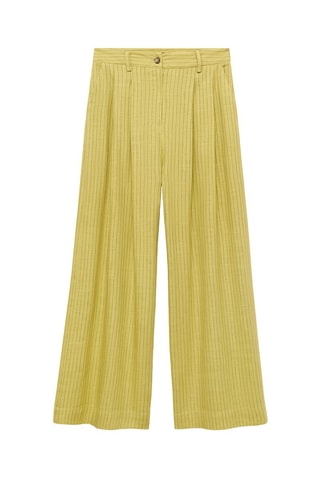 Pantalon costume droit rayures - Jaune