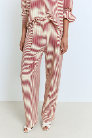 Pantalon rayures pinces - Orange