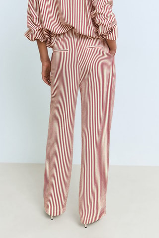 Pantalon rayures pinces - Orange