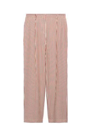 Pantalon rayures pinces - Orange