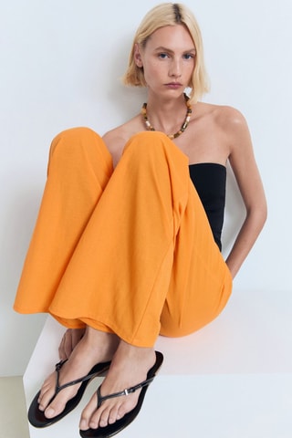 Pantalon droit fluide - Orange