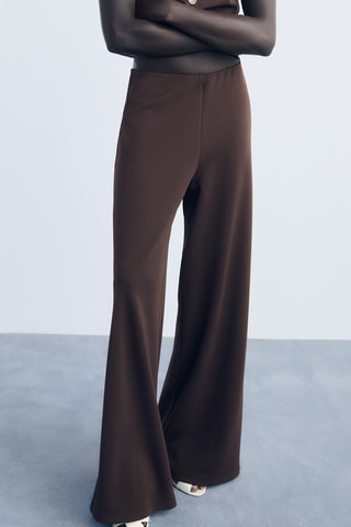 Pantalon droit taille élastique - Marron