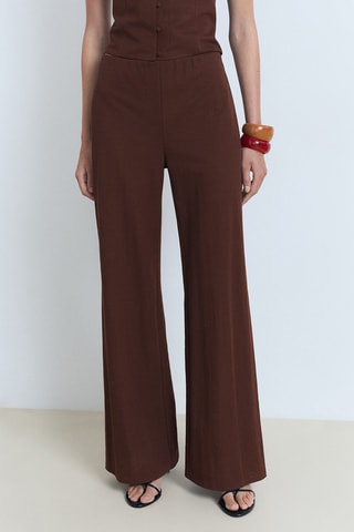 Pantalon droit fluide - Marron