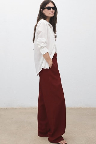Pantalon droit pinces - Rouge