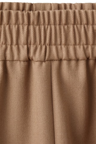 Pantalon 100 % laine taille élastique - Marron