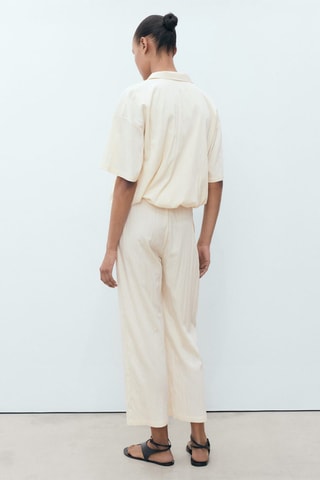 Pantalon 7/8 texture - Ecru