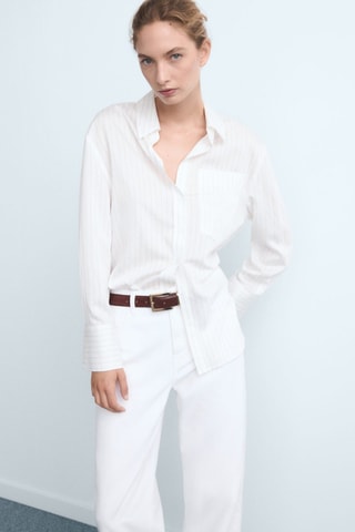 Jean Danila large taille haute - Blanc