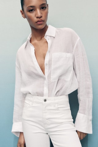 Jean Fiona flare taille normale - Blanc
