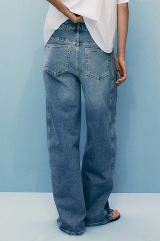 Jean balloon taille haute - Bleu
