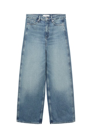 Jean balloon taille haute - Bleu