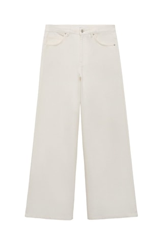 Jean large taille haute - Blanc