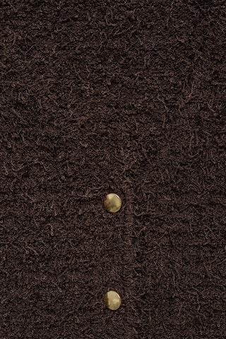 Cardigan en maille bouclée manches courtes - Marron