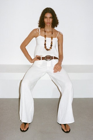 Top coton volant - Blanc