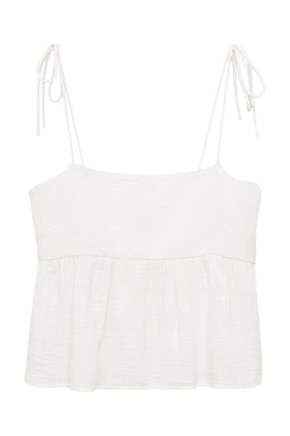 Top coton volant - Blanc