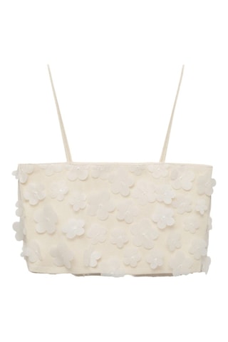 Top à fleurs en relief - Blanc
