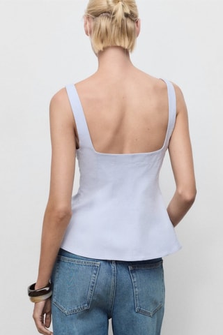 Top coton évasé - Bleu