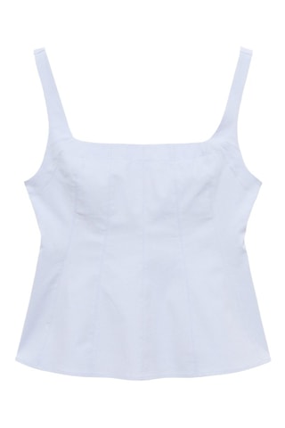 Top coton évasé - Bleu