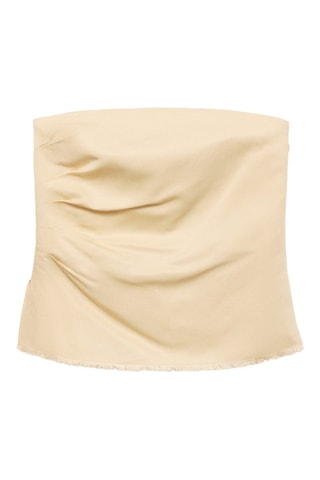 Top en lin mélangé bustier - Jaune