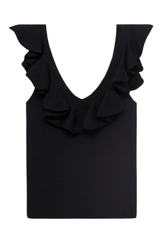 Top maille volants - Noir