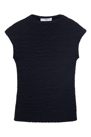 Top coton texturé - Bleu