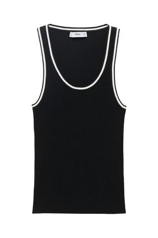 Top maille détails contrastants - Noir