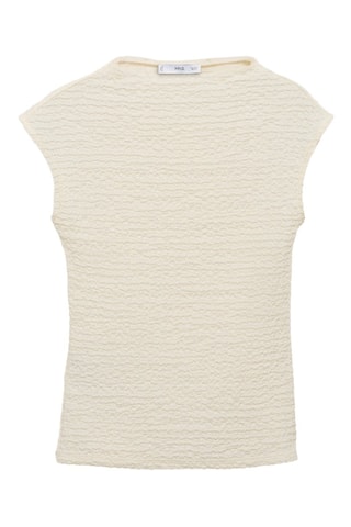 Top coton texturé - Blanc cassé