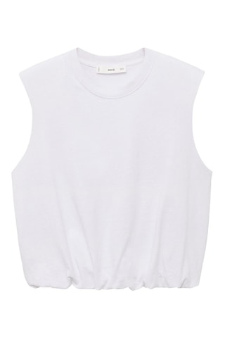 Top en coton ballon - Blanc cassé