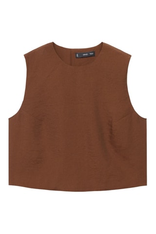 Top crop boutons - Marron