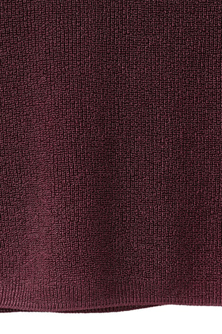 Top maille Lurex col en V - Lie-de-vin