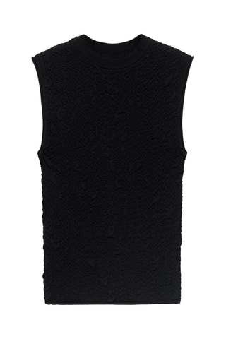 Top crêpe texturé - Noir
