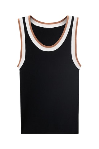 Top maille détails contrastants - Noir