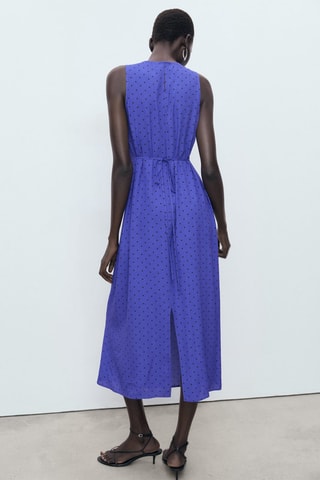 Robe à pois et nœud - Bleu