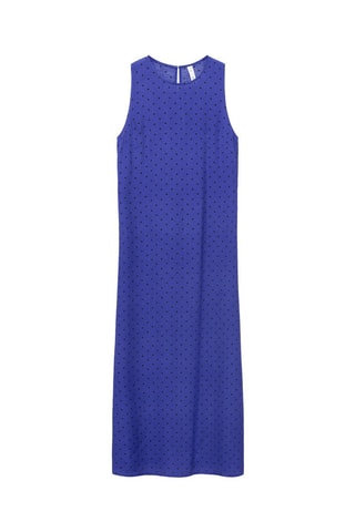 Robe à pois et nœud - Bleu