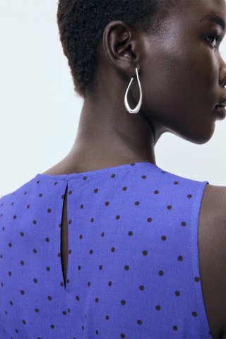 Robe à pois et nœud - Bleu