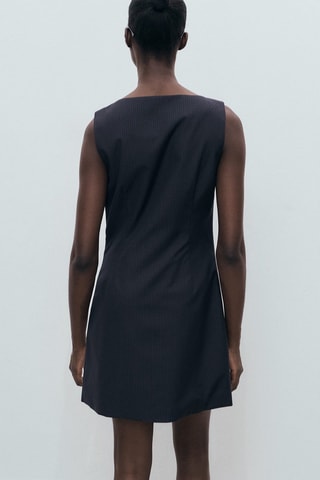 Robe à rayures tennis avec boutons dissimulés - Bleu marine